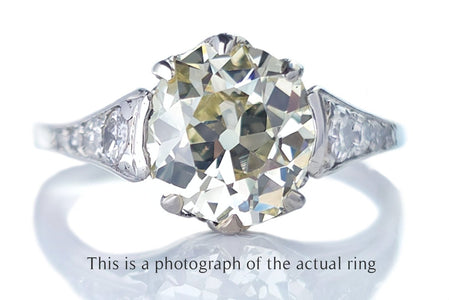 Antique Edwardian Old Mine Cut 1.98ct GIA Diamond Engagement Ring - Bloomsbury Manor Ltd