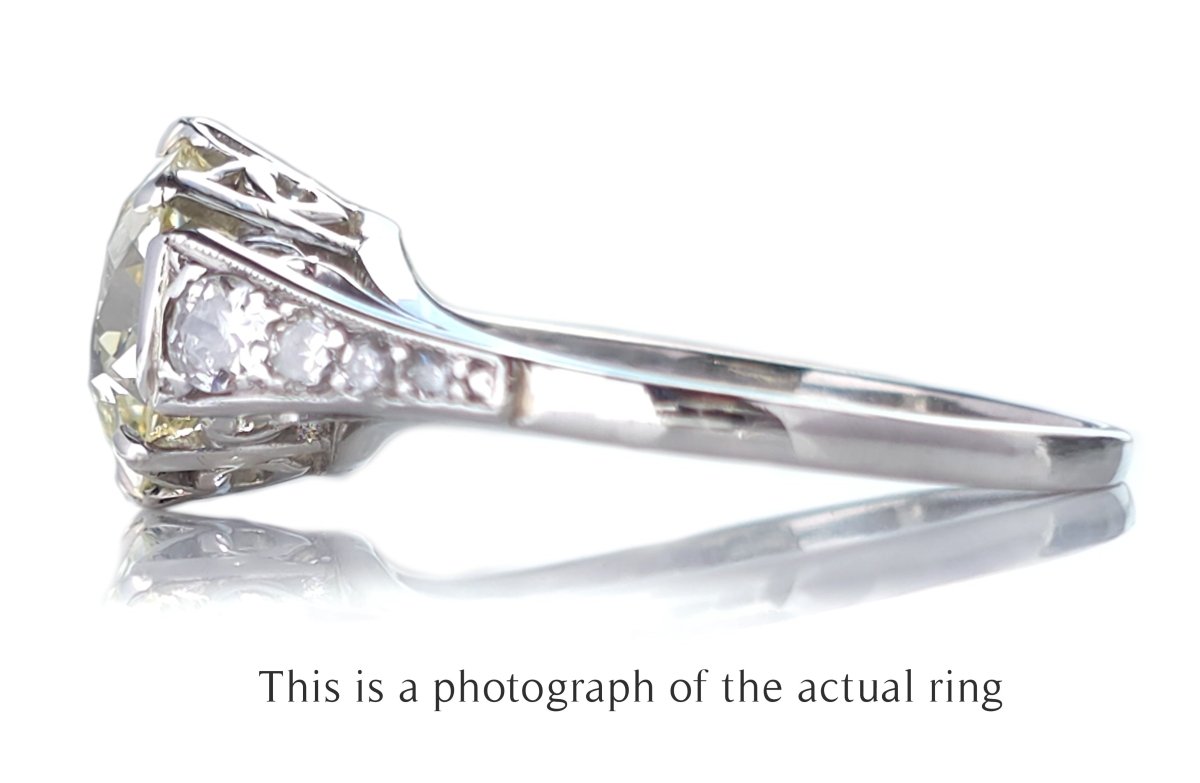 Antique Edwardian Old Mine Cut 1.98ct GIA Diamond Engagement Ring - Bloomsbury Manor Ltd