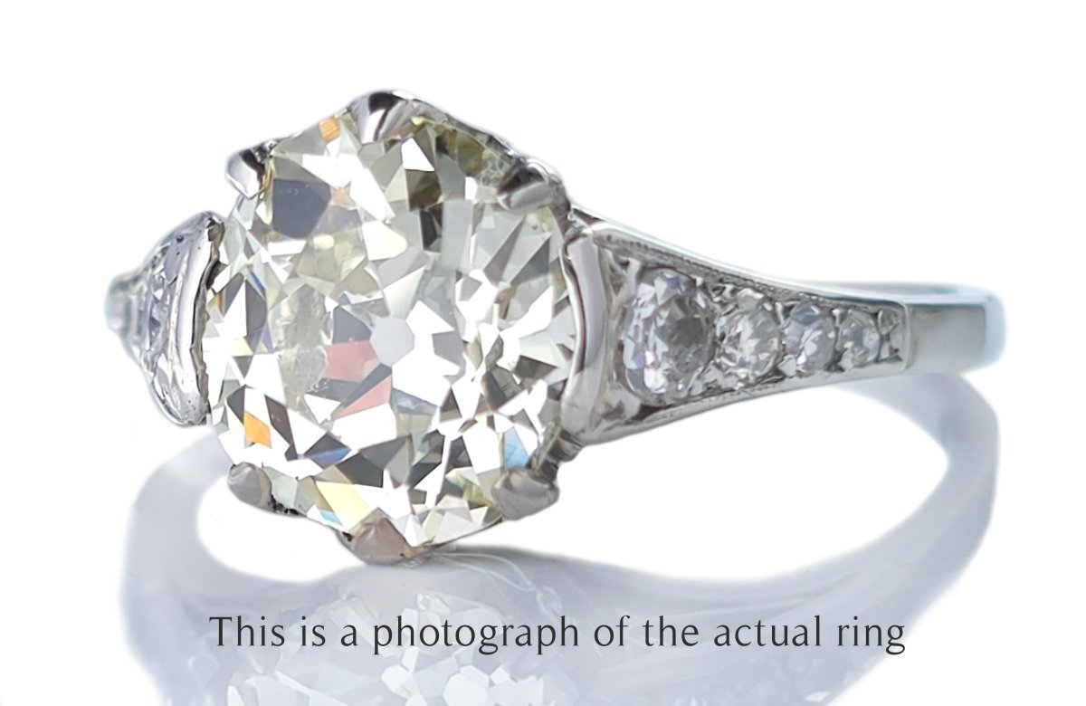 Antique Edwardian Old Mine Cut 1.98ct GIA Diamond Engagement Ring - Bloomsbury Manor Ltd