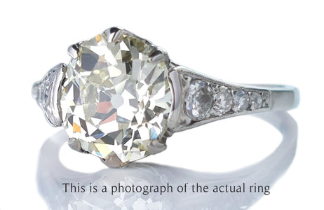 Antique Edwardian Old Mine Cut 1.98ct GIA Diamond Engagement Ring - Bloomsbury Manor Ltd