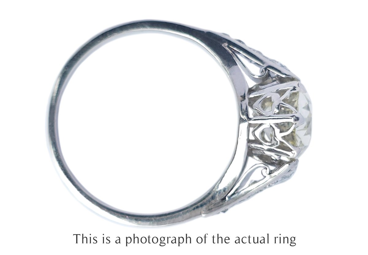 Antique Edwardian Old Mine Cut 1.98ct GIA Diamond Engagement Ring - Bloomsbury Manor Ltd