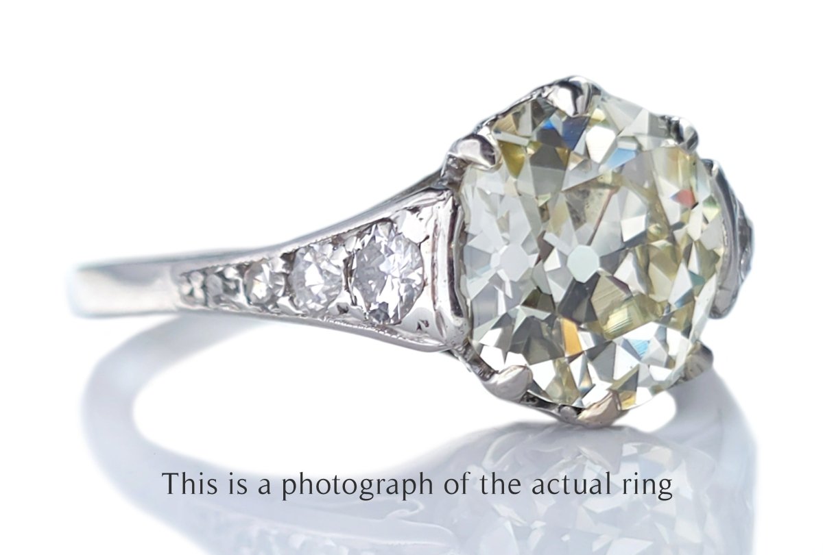 Antique Edwardian Old Mine Cut 1.98ct GIA Diamond Engagement Ring - Bloomsbury Manor Ltd