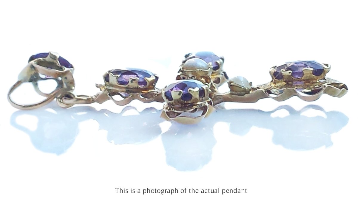 Antique French Victorian Amethyst Cross Pendant - Bloomsbury Manor Ltd