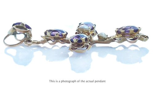Antique French Victorian Amethyst Cross Pendant - Bloomsbury Manor Ltd