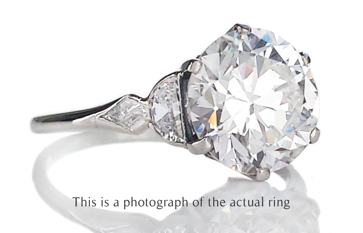 Art Deco 3.75ct E/VS2 Transitional Cut Diamond Engagement Ring - Bloomsbury Manor Ltd
