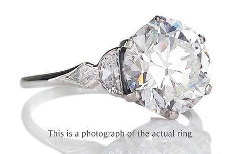 Art Deco 3.75ct E/VS2 Transitional Cut Diamond Engagement Ring - Bloomsbury Manor Ltd