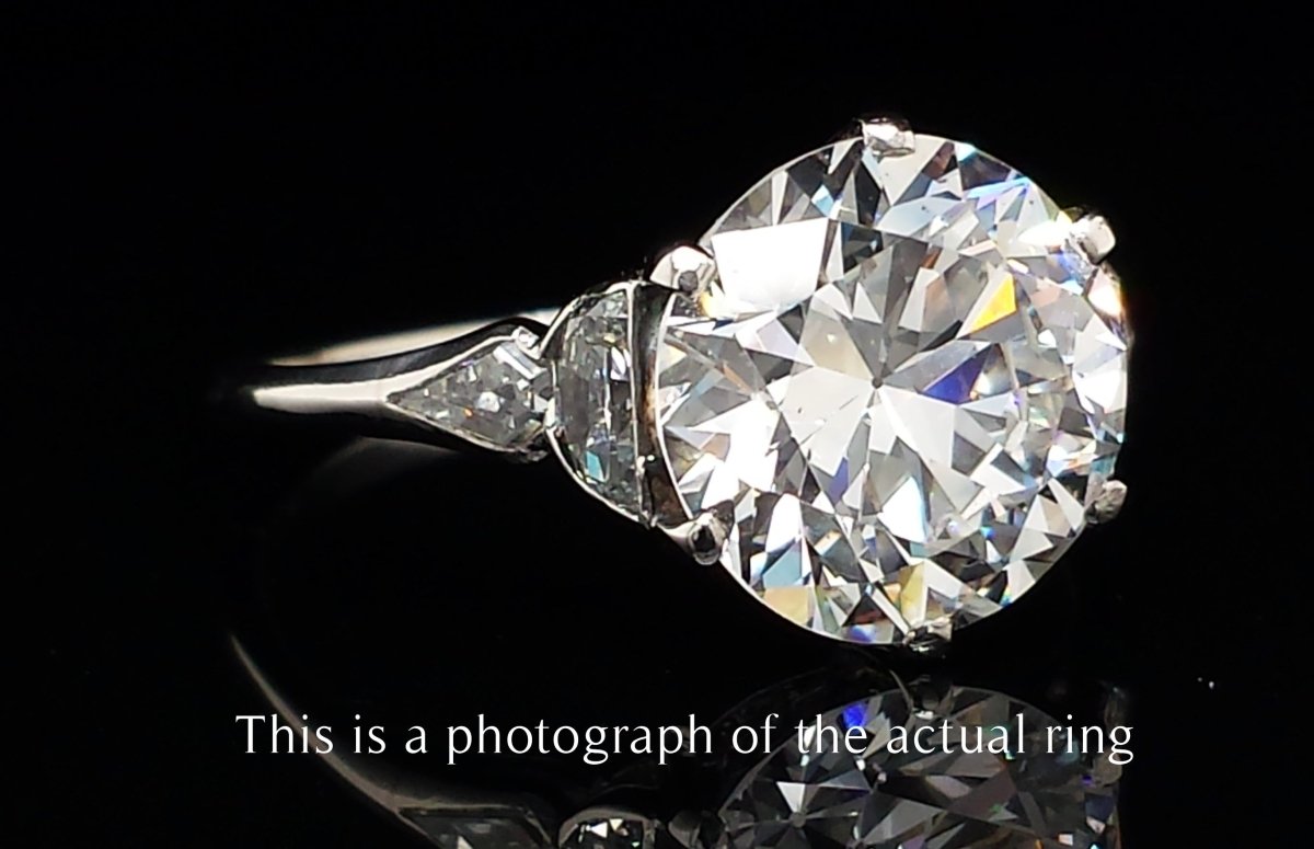 Art Deco 3.75ct E/VS2 Transitional Cut Diamond Engagement Ring - Bloomsbury Manor Ltd