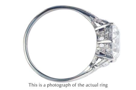 Art Deco 3.75ct E/VS2 Transitional Cut Diamond Engagement Ring - Bloomsbury Manor Ltd
