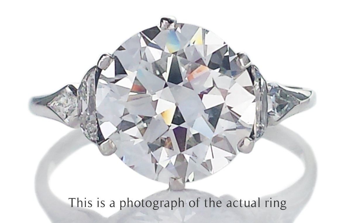 Art Deco 3.75ct E/VS2 Transitional Cut Diamond Engagement Ring - Bloomsbury Manor Ltd