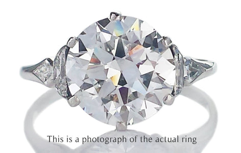 Art Deco 3.75ct E/VS2 Transitional Cut Diamond Engagement Ring - Bloomsbury Manor Ltd