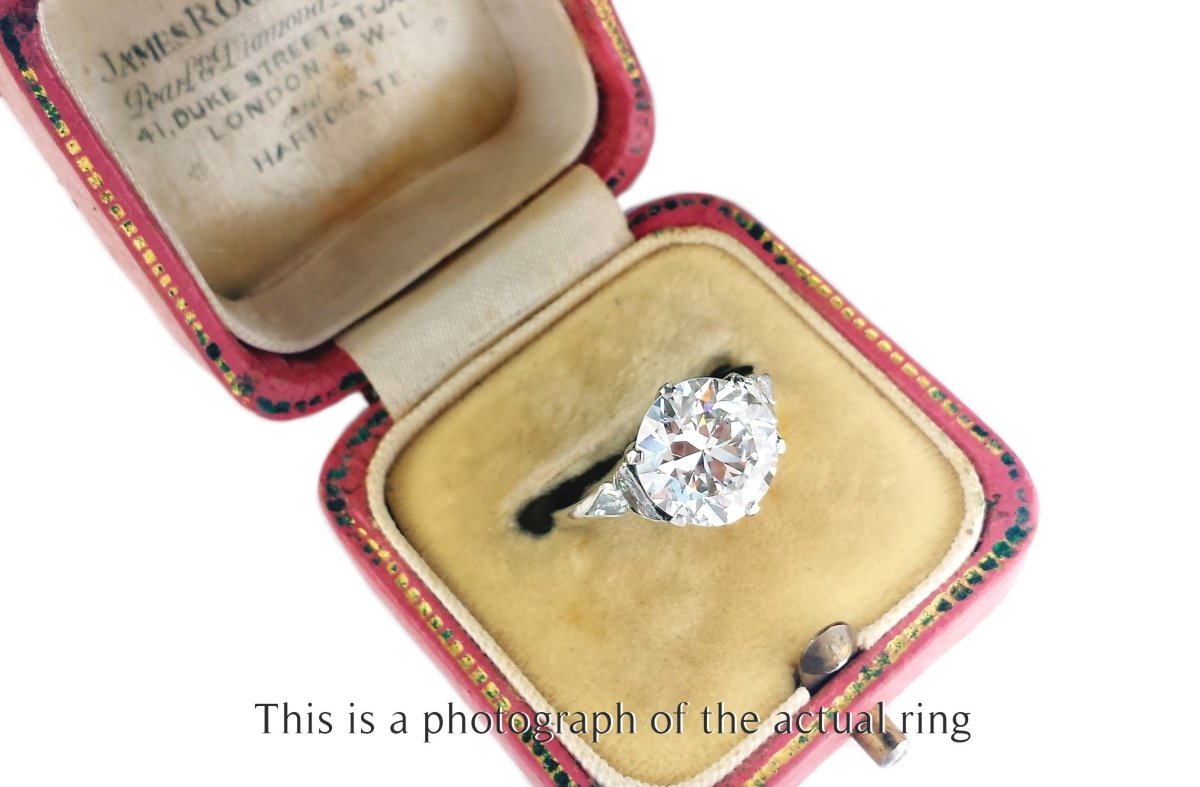 Art Deco 3.75ct E/VS2 Transitional Cut Diamond Engagement Ring - Bloomsbury Manor Ltd