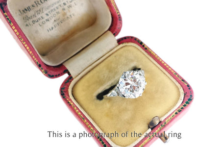 Art Deco 3.75ct E/VS2 Transitional Cut Diamond Engagement Ring - Bloomsbury Manor Ltd