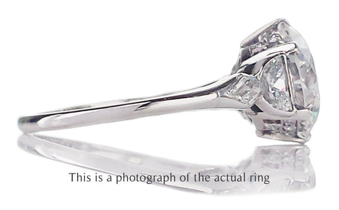 Art Deco 3.75ct E/VS2 Transitional Cut Diamond Engagement Ring - Bloomsbury Manor Ltd