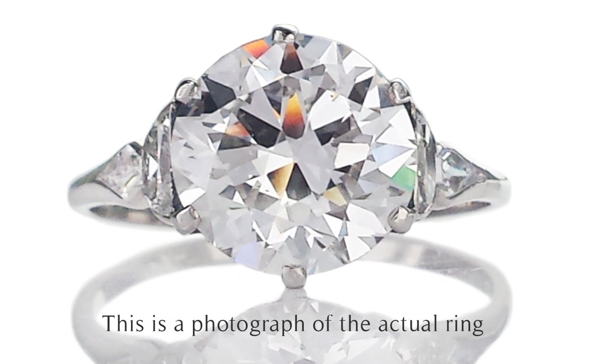 Art Deco 3.75ct E/VS2 Transitional Cut Diamond Engagement Ring - Bloomsbury Manor Ltd