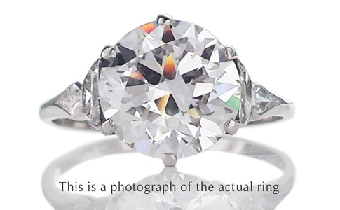 Art Deco 3.75ct E/VS2 Transitional Cut Diamond Engagement Ring - Bloomsbury Manor Ltd