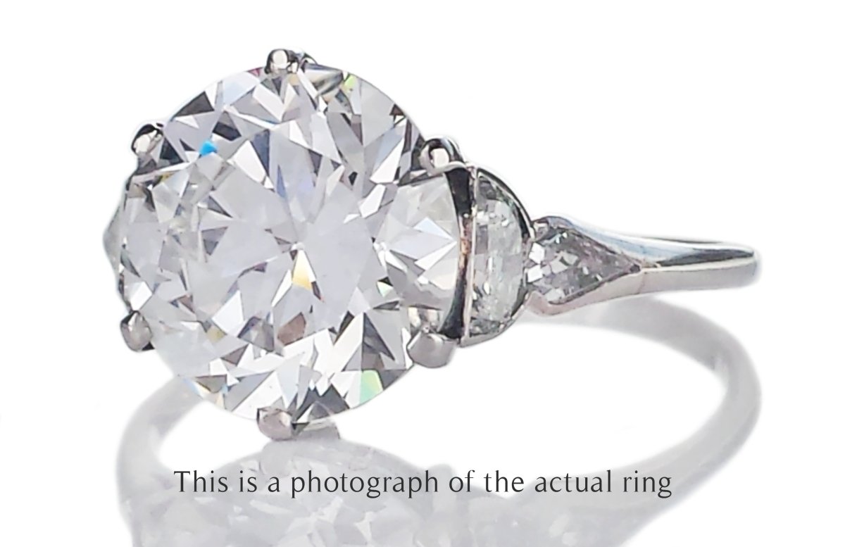 Art Deco 3.75ct E/VS2 Transitional Cut Diamond Engagement Ring - Bloomsbury Manor Ltd