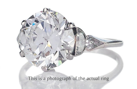 Art Deco 3.75ct E/VS2 Transitional Cut Diamond Engagement Ring - Bloomsbury Manor Ltd