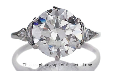 Art Deco 3.75ct E/VS2 Transitional Cut Diamond Engagement Ring - Bloomsbury Manor Ltd