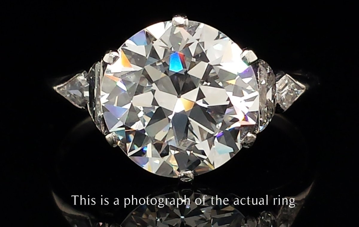 Art Deco 3.75ct E/VS2 Transitional Cut Diamond Engagement Ring - Bloomsbury Manor Ltd