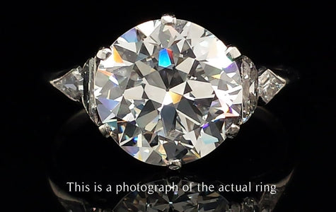 Art Deco 3.75ct E/VS2 Transitional Cut Diamond Engagement Ring - Bloomsbury Manor Ltd