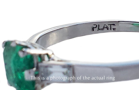 Art Deco Colombian Emerald & Diamond Engagement Ring - Bloomsbury Manor Ltd