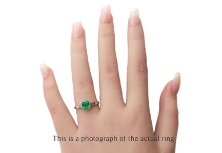 Art Deco Colombian Emerald & Diamond Engagement Ring - Bloomsbury Manor Ltd