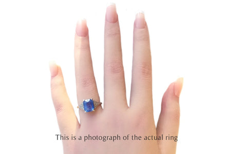 Art Deco Unheated Ceylon Sapphire Diamond Engagement Ring - Bloomsbury Manor Ltd