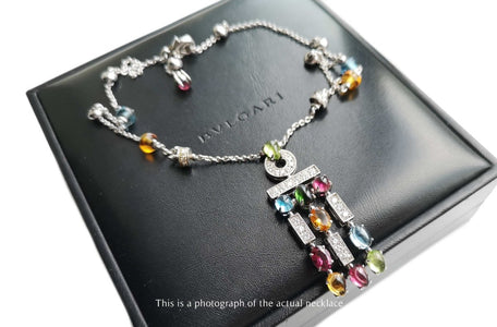 Bulgari Bvlgari Allegra Multi Gem 18k White Gold Necklace - Bloomsbury Manor Ltd