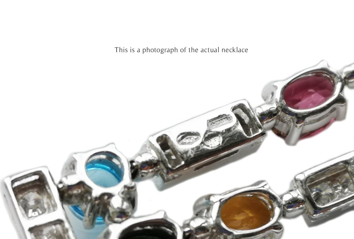 Bulgari Bvlgari Allegra Multi Gem 18k White Gold Necklace - Bloomsbury Manor Ltd