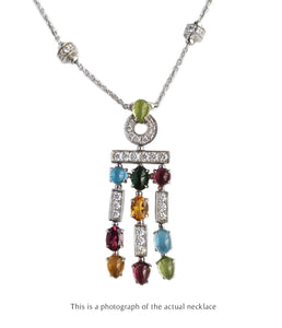 Bulgari Bvlgari Allegra Multi Gem 18k White Gold Necklace - Bloomsbury Manor Ltd