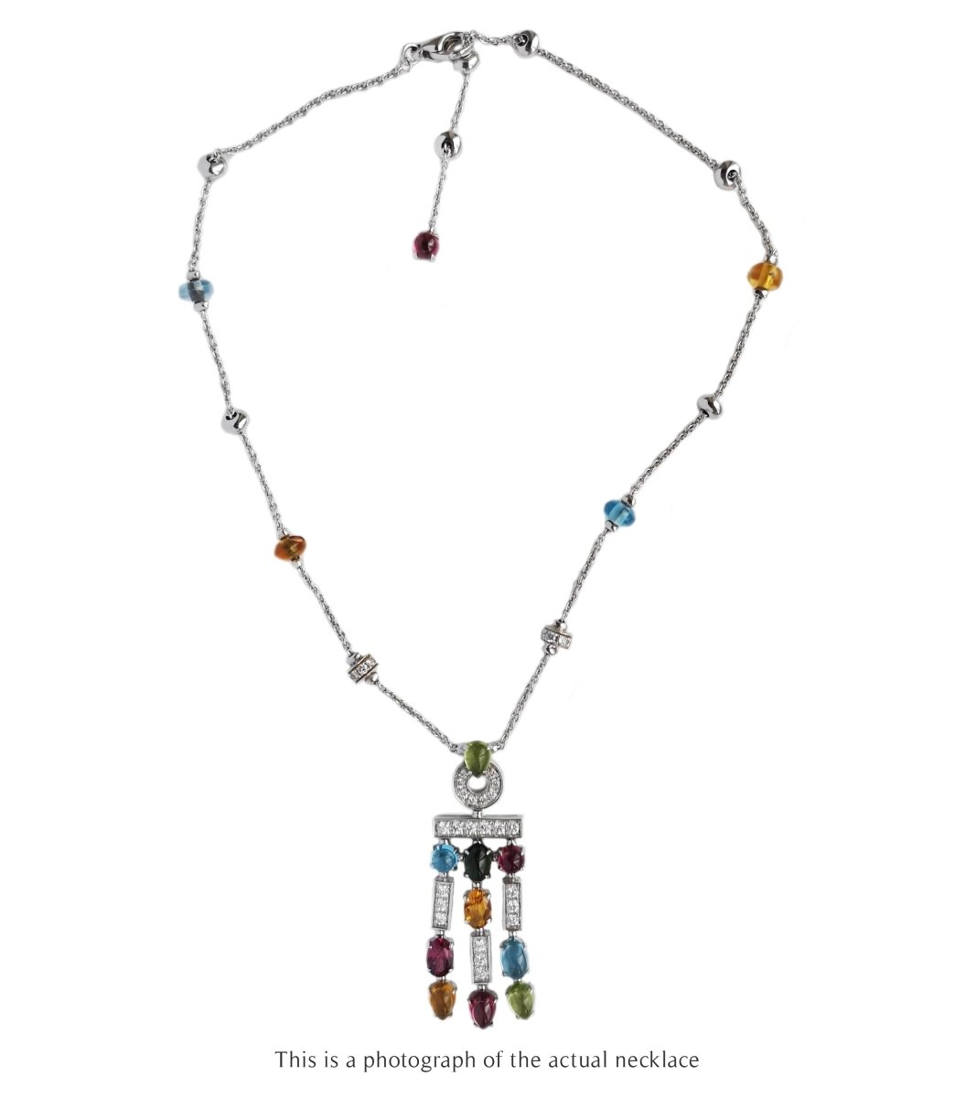 Bulgari Bvlgari Allegra Multi Gem 18k White Gold Necklace - Bloomsbury Manor Ltd