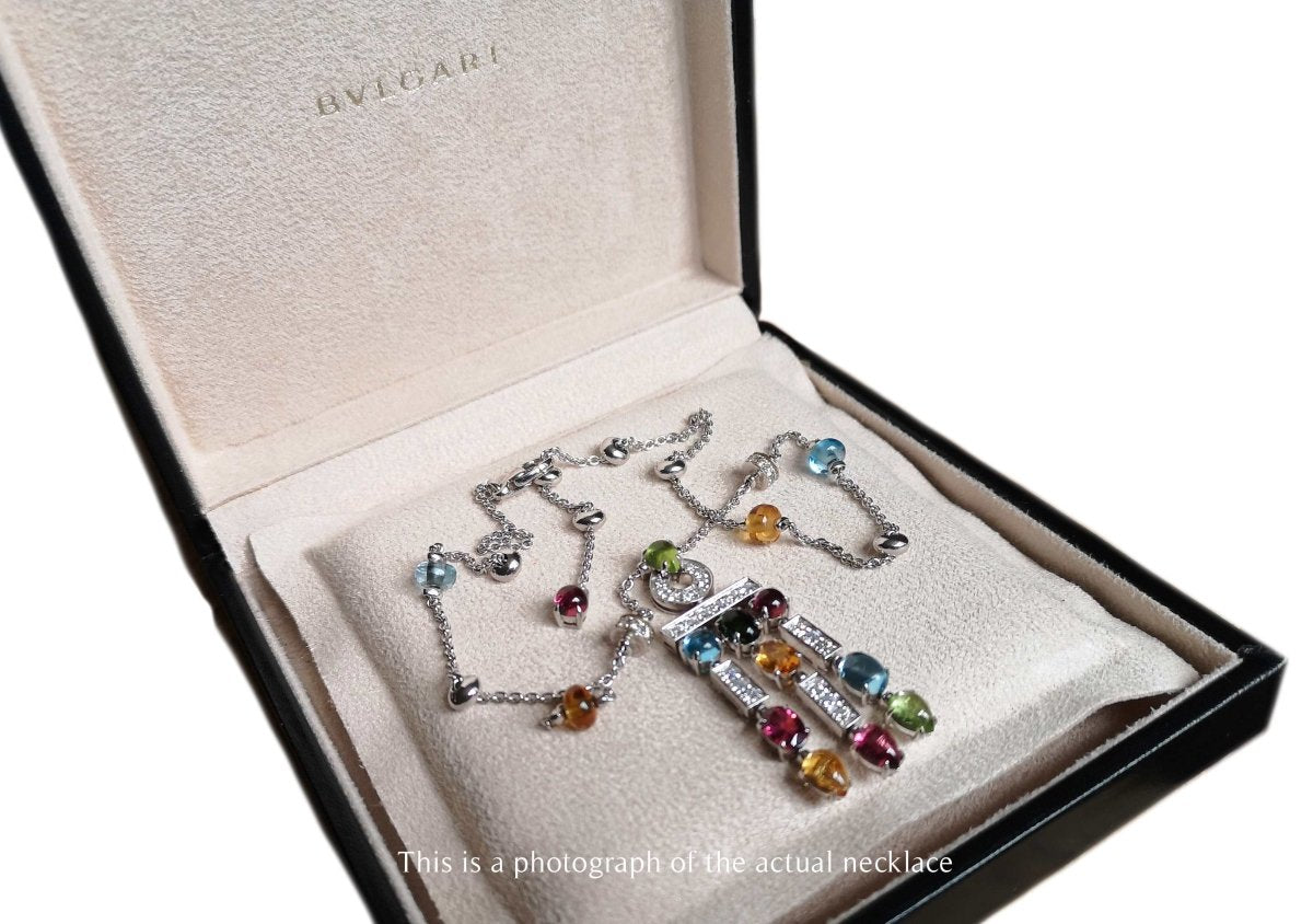 Bulgari Bvlgari Allegra Multi Gem 18k White Gold Necklace - Bloomsbury Manor Ltd