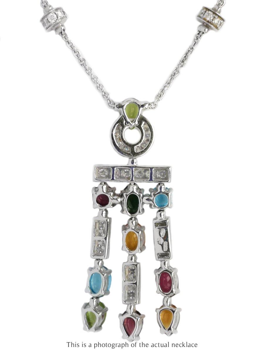 Bulgari Bvlgari Allegra Multi Gem 18k White Gold Necklace - Bloomsbury Manor Ltd