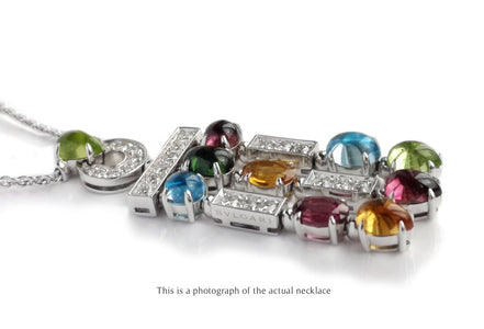 Bulgari Bvlgari Allegra Multi Gem 18k White Gold Necklace - Bloomsbury Manor Ltd