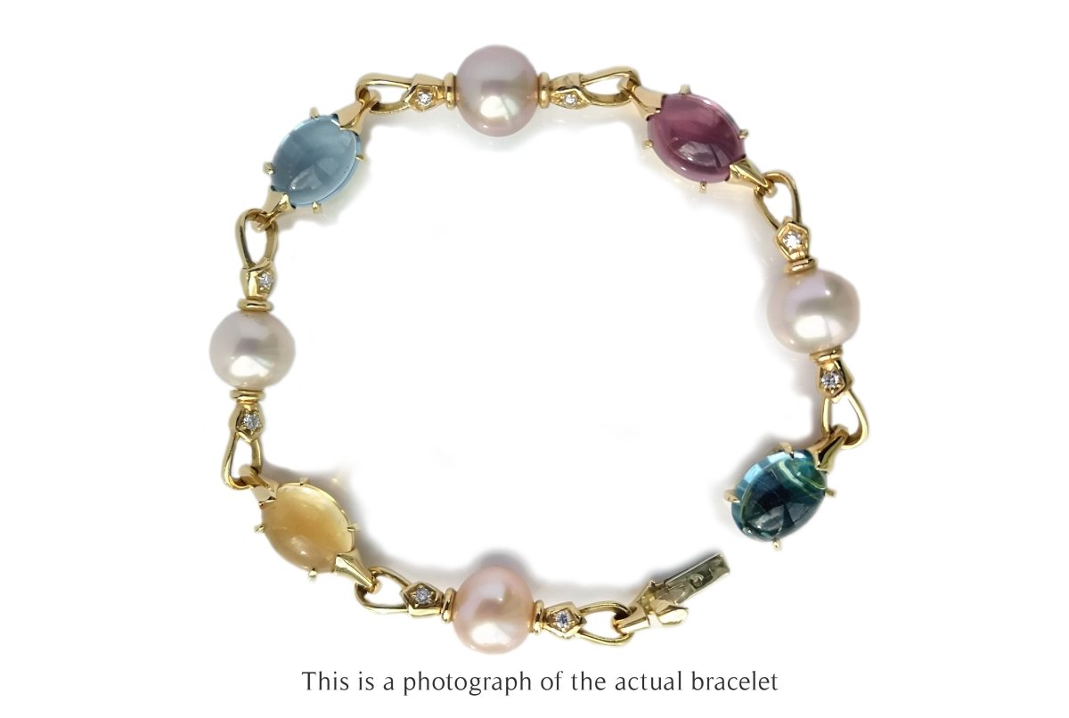 Bulgari Bvlgari Allegra Multi Gem Set 18k Gold Bracelet - Bloomsbury Manor Ltd