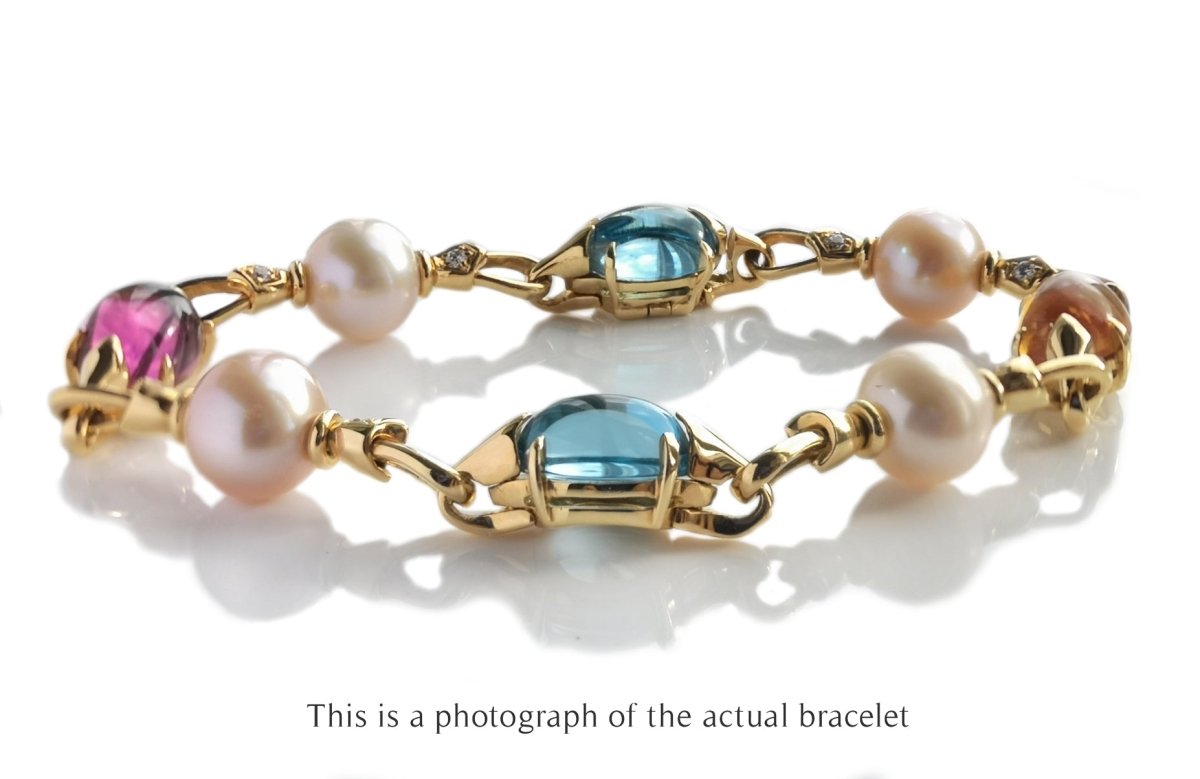 Bulgari Bvlgari Allegra Multi Gem Set 18k Gold Bracelet - Bloomsbury Manor Ltd