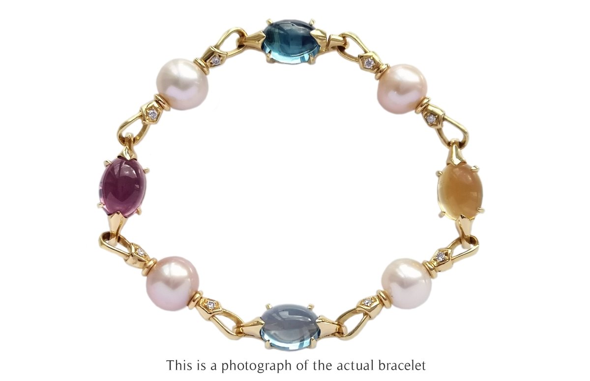 Bulgari Bvlgari Allegra Multi Gem Set 18k Gold Bracelet - Bloomsbury Manor Ltd