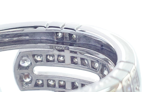 Bulgari Bvlgari Diamond Parentesi Ring in White Gold, Size 52 - Bloomsbury Manor Ltd