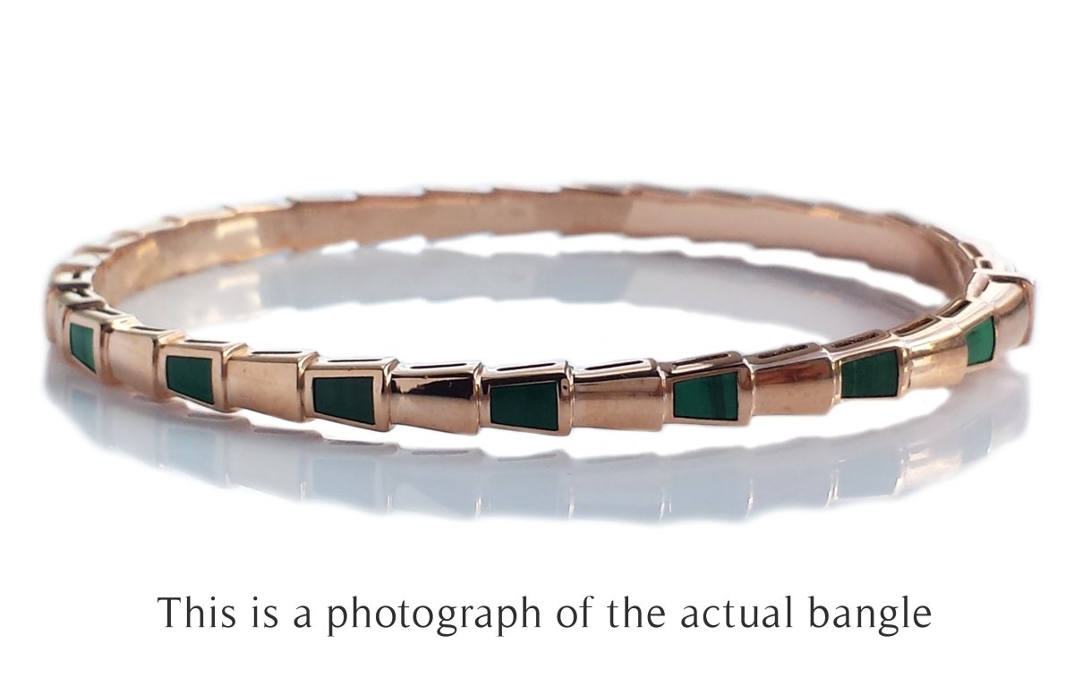 Bulgari Bvlgari Malachite Serpenti Viper 18k Rose Gold Bracelet - Bloomsbury Manor Ltd