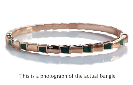 Bulgari Bvlgari Malachite Serpenti Viper 18k Rose Gold Bracelet - Bloomsbury Manor Ltd