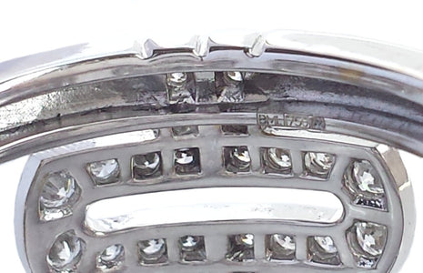 Bulgari Bvlgari Parentesi Diamond Ring in 18k White Gold, Size 52 - Bloomsbury Manor Ltd