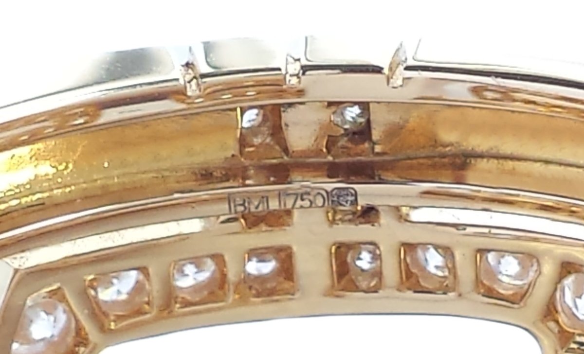 Bulgari Bvlgari Parentesi Diamond Ring in 18k Yellow Gold, Size 52 - Bloomsbury Manor Ltd