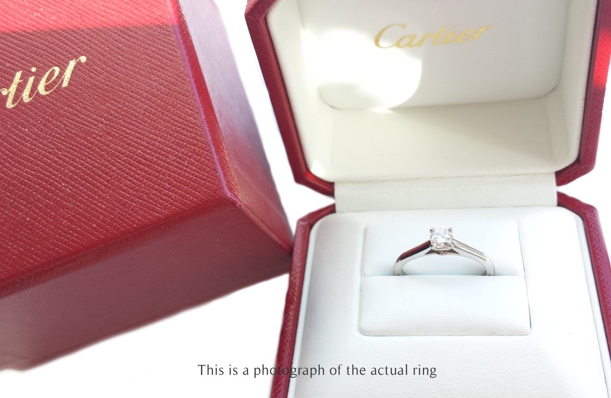 Cartier 0.24ct D/VVS1 Round Brilliant Diamond Engagement Ring - Bloomsbury Manor Ltd