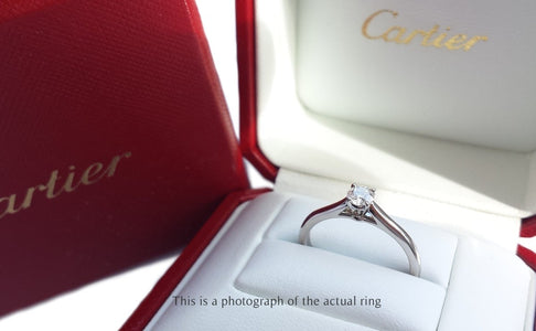 Cartier 0.25ct F/VVS2 1895 Round Brilliant Cut Diamond Engagement Ring - Bloomsbury Manor Ltd