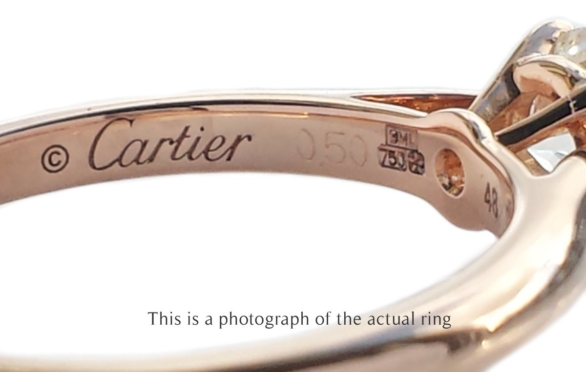 Cartier 0.50ct H/VS1 1895 Round Brilliant Cut Diamond Ring - Bloomsbury Manor Ltd