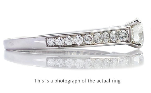 Cartier 0.53 H/VS2 1895 Round Brilliant Diamond Engagement Ring Side Stones - Bloomsbury Manor Ltd