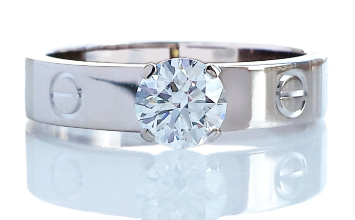 Cartier D/IF Triple XXX Diamond Solitaire Love Ring