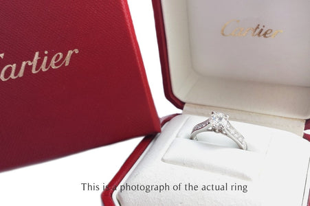 Cartier 0.70ct H/VVS1 1895 Diamond Engagement Ring Side Stones - Bloomsbury Manor Ltd