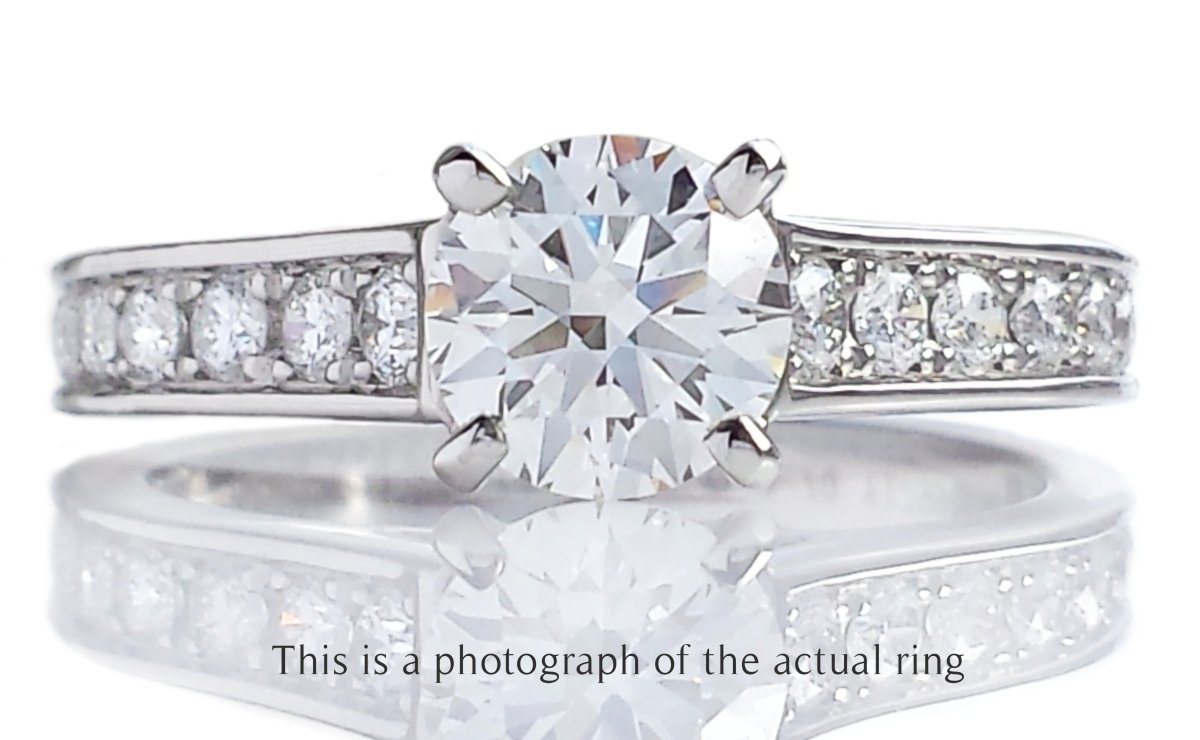 Cartier 0.70ct H/VVS1 1895 Diamond Engagement Ring Side Stones - Bloomsbury Manor Ltd