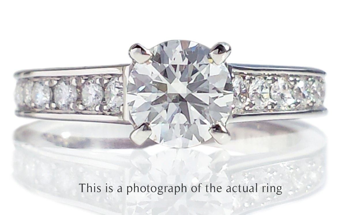 Cartier 0.70ct H/VVS1 1895 Diamond Engagement Ring Side Stones - Bloomsbury Manor Ltd